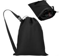 Sac de rangement extensible pour tuyau d'arrosage 600D Oxford 600D, support portable avec bandoulière Noir 37 x 51 cm