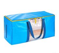 Sac de rangement extra large avec fermeture éclair et poignées de transport pratiques pour économiser de l'espace Bleu orange Convient aux vêtements (bleu clair)