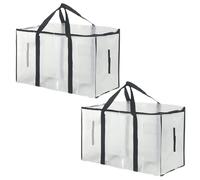 Sac de Rangement Extra Larges et Résistants: PRITOK 2 Pièces 90L Sac de Rangement Grand Paquet, Grand Sac Transparent de Rangement Imperméable Transparent pour Déplacer et Ranger les Vêtements
