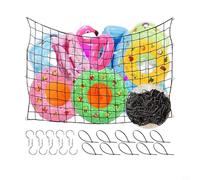 Sac de rangement flottant en maille pour piscine - 180 x 105 cm - Corde en latex élastique - Support de clôture - Organisateur pour radeaux gonflables - Bouées de natation - Jouets de piscine