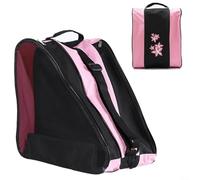 Sac de rangement fonctionnel pour chaussures de patinage à roues alignées avec trois couches pour l'organisation du matériel, parfait pour le sport (rose)
