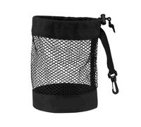 Sac de Rangement for balles Golf à Cordon, Pochette en Nylon Filet léger, Porte-Accessoires et Outils pour Sport Balles(Black Large)