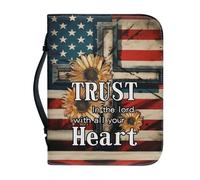 Sac de rangement for livres for l'église, la Bible, Portable Léger Organisation for les étudiants Multifonction Personnalisez votre étui à livres avec fermeture à glissière intégrale(Pattern H,30.5CM)