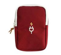 Sac De Rangement Gadgets Voyage, 2 Pièces, Câble Numérique Portable, Accessoires Électroniques, Mallette, Pochette for Batterie Externe USB pour CâBle(Red)