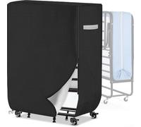 Sac de rangement gain de place pour lit double de 99, 38, 114 cm avec fermeture éclair et cordon de serrage pour maintenir la propreté entre les utilisations (210D noir)