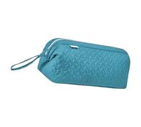 Sac de rangement hydrofuge pour coiffage, vert bleu | Renforcé, confortable avec double compartiments lisses avec fermeture éclair pour ranger les articles de toilette