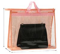 Sac de rangement imperméable en tissu non tissé avec panneau en PVC transparent pour l'organisation du sac à main et la capacité de suspension dans les petits espaces (taille M)