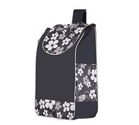 Sac de Rangement Imperméable en Tissu Oxford de Remplacement pour Chariot de Courses - Chariot de Secours à Pousser pour Bagages pour Courses (Fleur Noire)