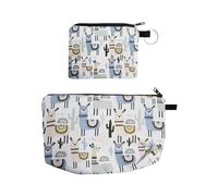 Sac De Rangement Imprimé Alpaga 2 Pièces, Sac À Cosmétiques, Sac De Rangement De Voyage, Joli Sac De Rangement, Trousse De Toilette Portable