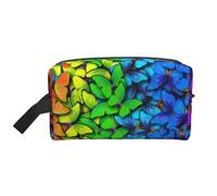 Sac de rangement imprimé avec citations de jeu - Pochette de rangement élégante et portable pour maquillage de voyage, trousse de toilette multi-usage, Papillon coloré., Taille unique