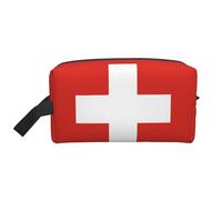 Sac de rangement imprimé camouflage numérique - Trousse de toilette de voyage durable, accessoire d'emballage en toile portable pour le quotidien, la salle de sport et les voyages, Drapeau suisse