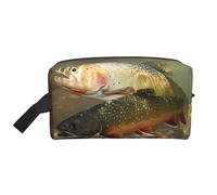 Sac de rangement imprimé cochon rose - Trousse de toilette, trousse de rasage, sacs cosmétiques de voyage, organisateur d'emballage, pochette portable, Brook Trout Fly Fishing, Taille unique