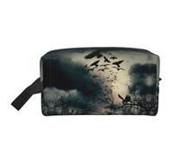 Sac de rangement imprimé cochons d'Inde - Trousse de toilette de voyage durable, pochette de rangement portable pour maquillage et cosmétiques avec fermeture éclair, Corbeau de nuit, Taille unique