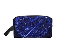 Sac de rangement imprimé coucher de soleil tropical - Trousse de toilette de voyage durable, pochette de rangement portable pour maquillage et cosmétiques avec fermeture éclair, Cœur étoile filante