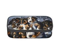 Sac de rangement imprimé crème glacée et gaufrée pour bureau d'affaires, trousse à crayons, trousse à crayons, trousse de maquillage, trousse de maquillage, Chiots Husky Chiens, One Size