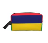 Sac de rangement imprimé drapeau de l'île Maurice - Trousse de toilette et cosmétique de voyage avec fermeture éclair - Toile réutilisable pour maquillage, Drapeau de l'île Maurice, Taille unique