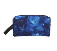 Sac de rangement imprimé drapeau de l'île Maurice - Trousse de toilette et cosmétique de voyage avec fermeture éclair - Toile réutilisable pour maquillage, Blue Universe Space Galaxy, Taille unique