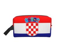 Sac de rangement imprimé drapeau espagnol - Trousse de toilette, trousse de rasage, sacs cosmétiques de voyage, organisateur d'emballage, pochette portable, Drapeau de la République de Croatie, Taille