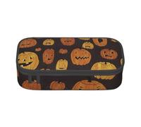 Sac de rangement imprimé lettres et chiffres pour bureau d'affaires, trousse à crayons, trousse à crayons, trousse de maquillage, sacs cosmétiques, Citrouille d'Halloween, One Size