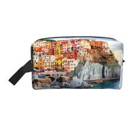 Sac de rangement imprimé papillons blancs dorés et noirs - Trousse de toilette de voyage durable, accessoire d'emballage en toile portable pour le quotidien, la salle de sport et les voyages, Cinque