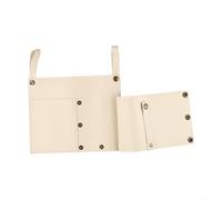 Sac de rangement latéral de chaise de camping pour accoudoirs, organiseur léger à suspendre avec plusieurs poches pour activités de plein air (blanc riz)