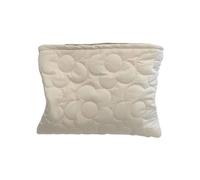 Sac de rangement matelassé pour maquillage, trousse de toilette, organisateur de maquillage pour soins personnels, sac à main isotherme de couleur unie, blanc, Beauté de masse