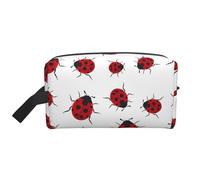 Sac de rangement mexicain en céramique imprimé - Trousse de toilette de voyage durable, accessoire d'emballage en toile portable pour le quotidien, la salle de sport et les voyages, Coccinelle sept