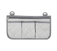 Sac de rangement multi-poches pour accoudoir de siège, sac de rangement latéral pour fauteuil roulant pour téléphone portable, tablette, livre, magazines (gris)