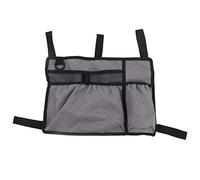 Sac de rangement Multi Pocket Walker, sac de suspension en tissu Oxford pour le côté en fauteuil roulant, sac de panier Walker avec poche zippée arrière, conception de crochet et (Grey)