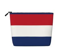 Sac de rangement multifonction avec drapeau néerlandais - Grande capacité - Avec fermeture éclair - Pour voyage, voyage d'affaires, maison, maquillage, Noir , Taille unique