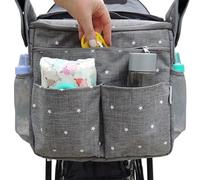 Sac de rangement multifonction pour poussette avec porte-gobelets - Grande capacité - Sac de rangement à suspendre pour poussette de bébé