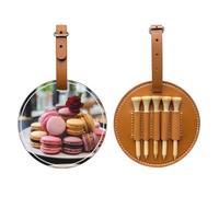 Sac de rangement multifonction pour tee de golf marron macaron dessert pour homme, matériau PU durable