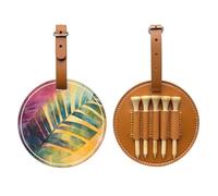Sac de rangement multifonction pour tees de golf - Couleur feuille de palmier - Marron - Matériau PU durable