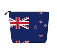 Sac de rangement multifonctionnel avec drapeau de la Nouvelle-Zélande - Grande capacité - Avec fermeture éclair - Pour voyage, voyage d'affaires, maison, maquillage, Noir , Taille unique