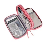 Sac de rangement multifonctionnel for câbles de données, organisateur d'accessoires numériques de voyage, banque d'alimentation, écouteurs, disque dur, housse de protection Organisateur De CâBles(Pink