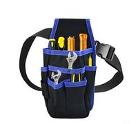 Sac de rangement multifonctionnel pour électricien avec 15 poches en toile robuste pour bricoleur, technicien, charpentier, tissu Oxford (bleu)