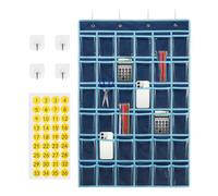 Sac de rangement numéroté pour salle de classe, garage de téléphone portable, école, 36 poches, autocollants numérotés, peu encombrant, support de téléphone portable, organiseur suspendu pour salle de