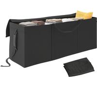 Sac de rangement Outsunny Coussin de jardin, sac de support, housse de protection avec poignée de transport fermeture éclair, 600D Oxford, 200x60x75 cm Noir