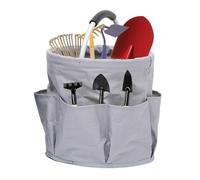 Sac De Rangement Pliable 28x28x28cm - Fourre-Tout À Outil Et Jardinage, Panier Cylindrique Avec 6 Poches Latérales, Seau Portable Pour Produits Nettoyage Et Voyage