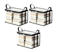 Sac de rangement pliable, boîte portable en PVC avec poignées de transport - Poubelle transparente à fermeture éclair pour la maison, la salle de classe, le déménagement pour le rangement des manuels
