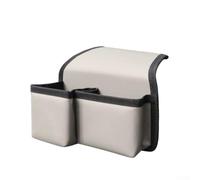 Sac de rangement pliable pour fenêtre de voiture conçu pour le montage sur le côté de la porte ou le dossier du siège, deux compartiments, imperméable en polyester et cuir PU (cuir - beige)