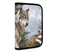 Sac de rangement pliable, sac de rangement imprimé loup sauvage Snow Mountain, sac de rangement pour outils, sac de rangement cosmétique, Snow Mountain Wild Wolf, Taille unique, Moderne