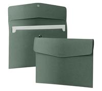 Sac de rangement portable A4 en PU, dossier extensible, gestionnaire de stockage de fichiers(Blackish green)