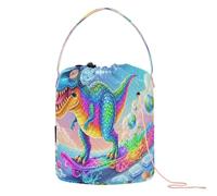 Sac de rangement portable coloré en forme de dinosaure pour crochet et aiguilles à crochet