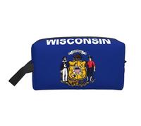 Sac de rangement portable de grande capacité avec protection anti-collision et superbe imprimé drapeau de l'État du Wisconsin