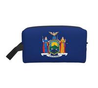 Sac de rangement portable de voyage avec drapeau de l'État de New York - Grande capacité - Polyester 600D - Sac de rangement cosmétique
