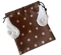 Sac de rangement portable en toile résistant à la poussière Motif étoile Organiseur de maquillage Cordon de fermeture Support pour cosmétiques papeterie, étoiles bleues