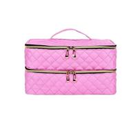 Sac de rangement Portable for vernis à ongles, Double couche, multifonctionnel for outils de manucure, sac à main organisateur, sac de maquillage pliable 30/40 grilles(Pink 30 Grids)