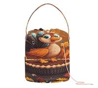 Sac de rangement portable pour crochet et crochet Motif citrouille et tarte