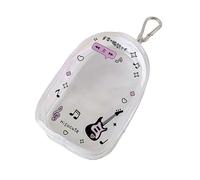 Sac de rangement portable transparent à suspendre pour figurines poupées objets de collection avec porte-clés et fermeture éclair en PVC transparent, Guitare musicale., One Size